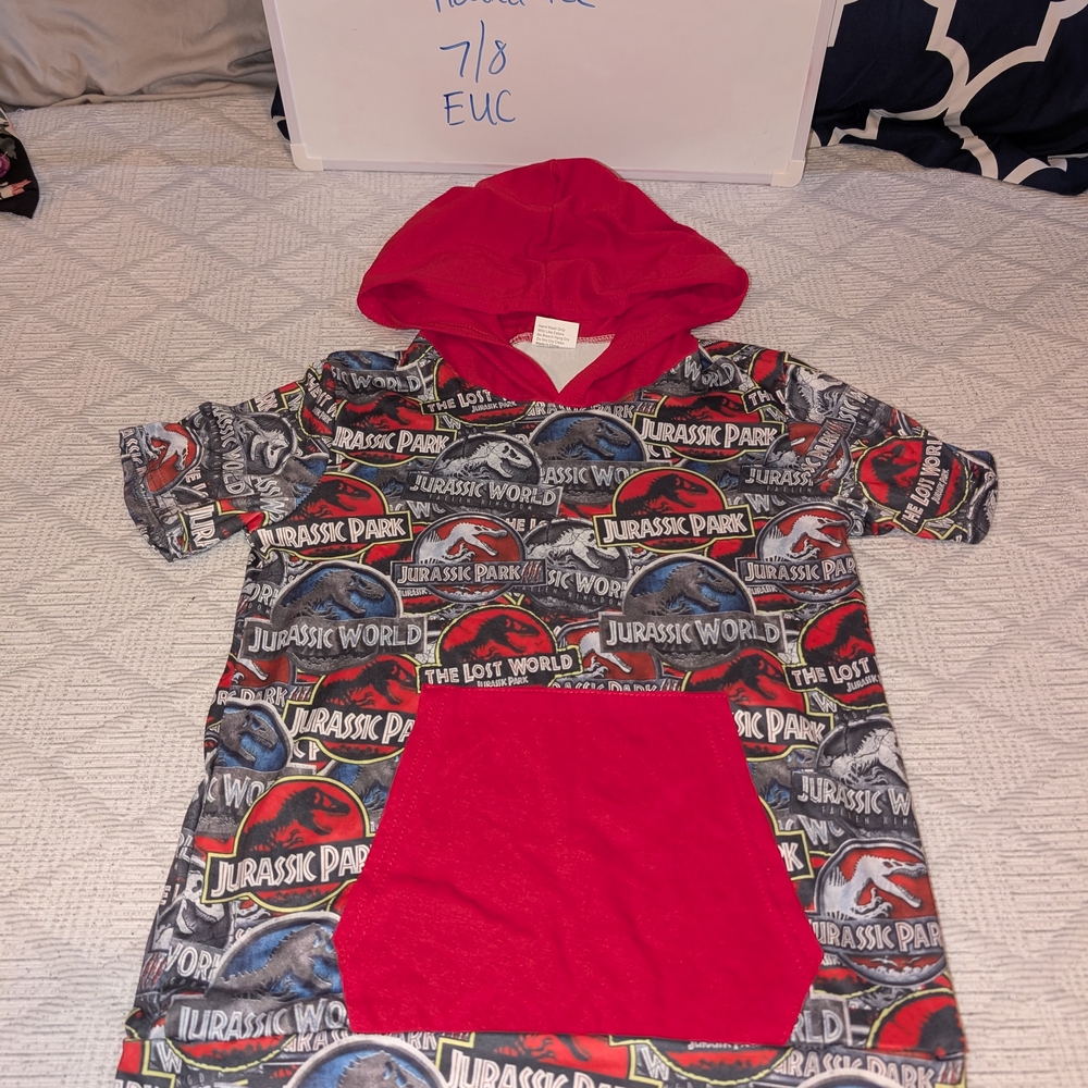 Jurassic Park Kids Hoodie - Red and Gray